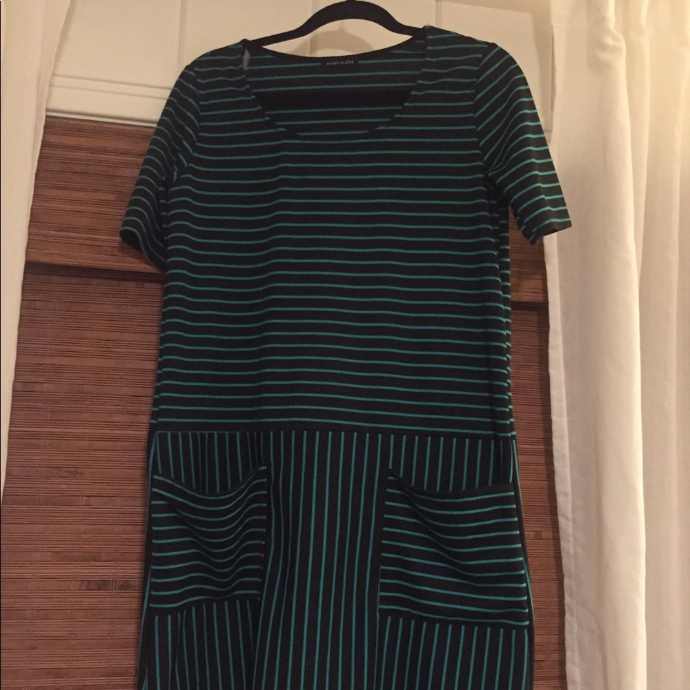 COPY - Green and black striped dress
